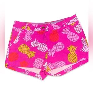 Macbeth Collection by Margaret Josephs Pink Pineapple High Waist Shorts